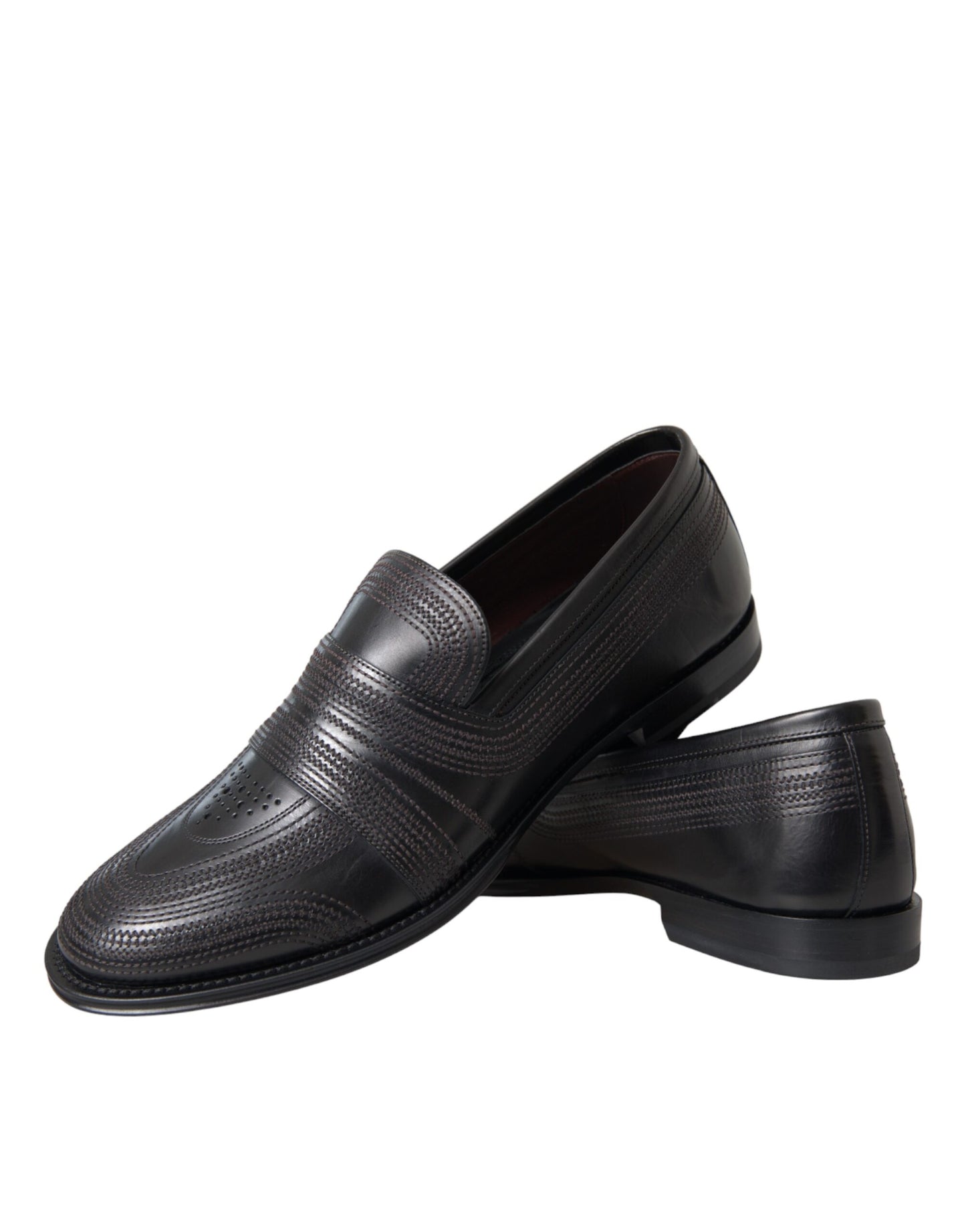 Mocasines de cuero negro y marrón para hombre