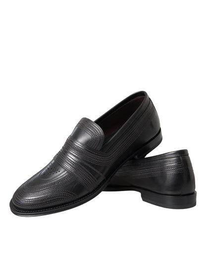 Mocasines de cuero negro y marrón para hombre