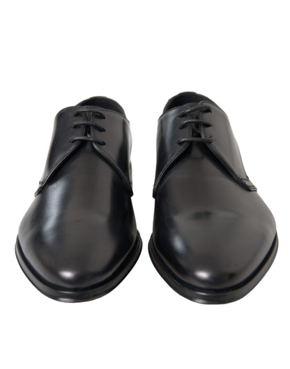 Zapatos Derby de cuero negro para hombre