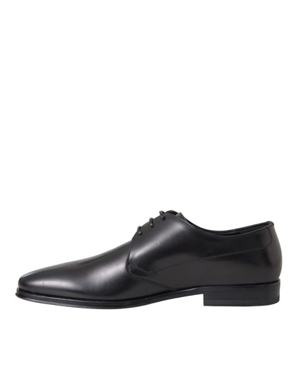 Zapatos Derby de cuero negro para hombre