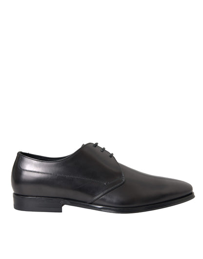 Zapatos Derby de cuero negro para hombre