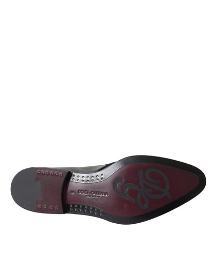 Zapatos Derby de cuero negro para hombre