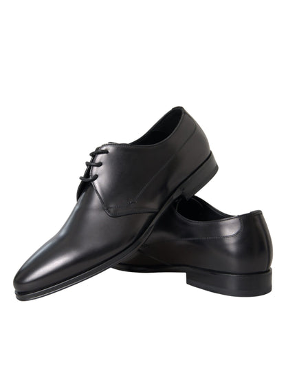 Zapatos Derby de cuero negro para hombre
