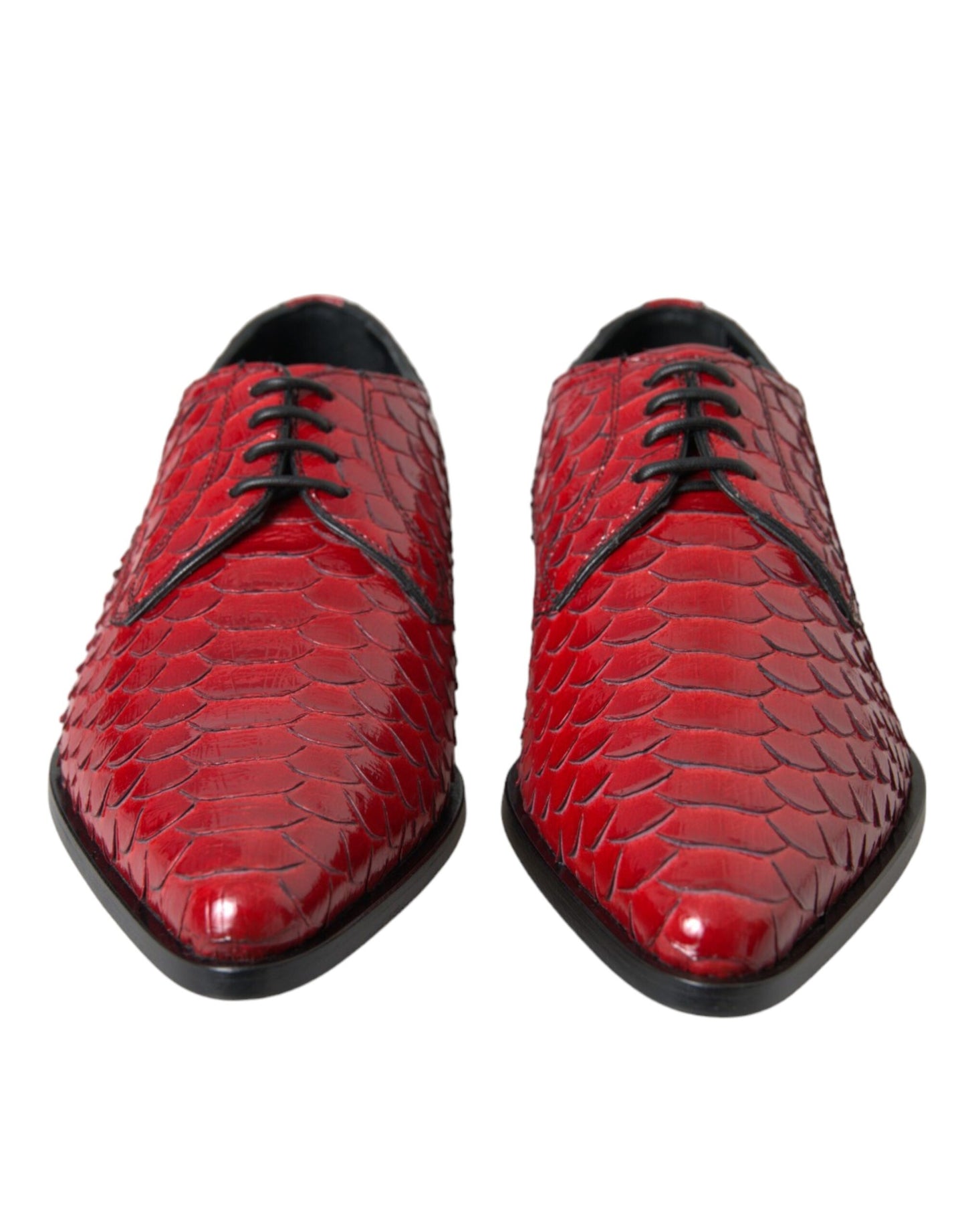 Zapatos Derby Formales para Hombre con Textura Roja y Barnizado