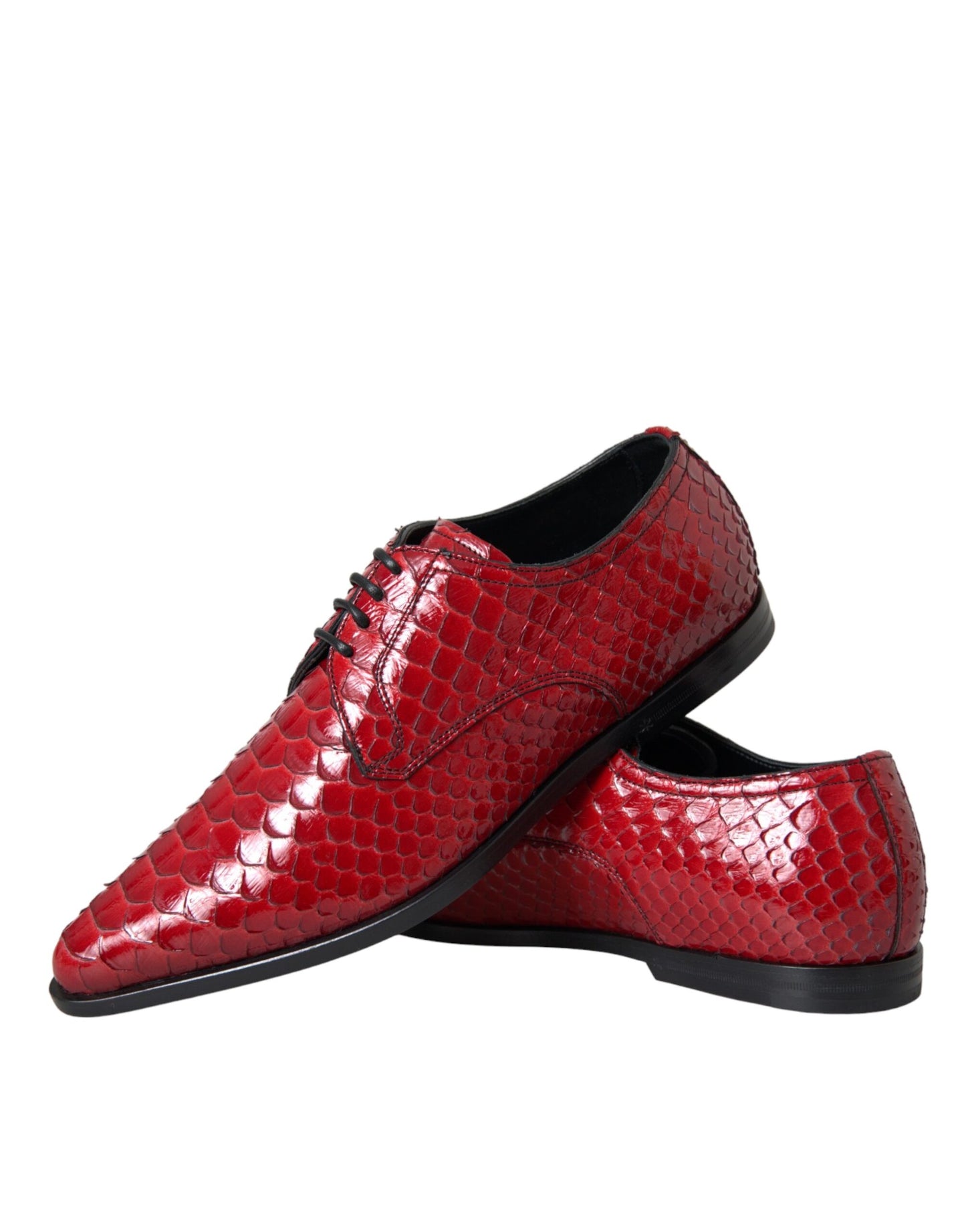 Zapatos Derby Formales para Hombre con Textura Roja y Barnizado