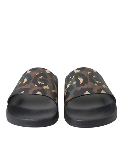 Zapatos de playa de cuero con camuflaje multicolor para hombre