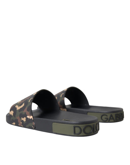 Zapatos de playa de cuero con camuflaje multicolor para hombre