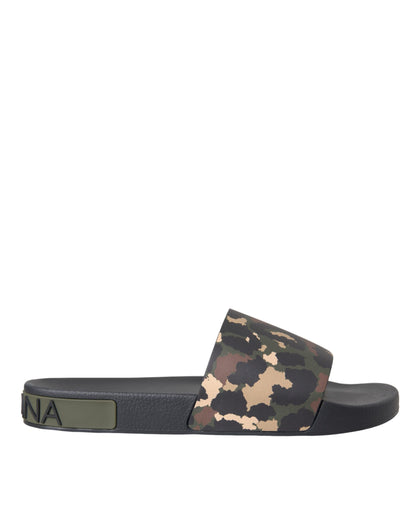 Zapatos de playa de cuero con camuflaje multicolor para hombre