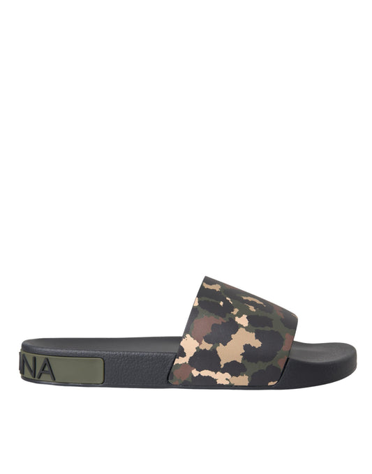 Zapatos de playa de cuero con camuflaje multicolor para hombre