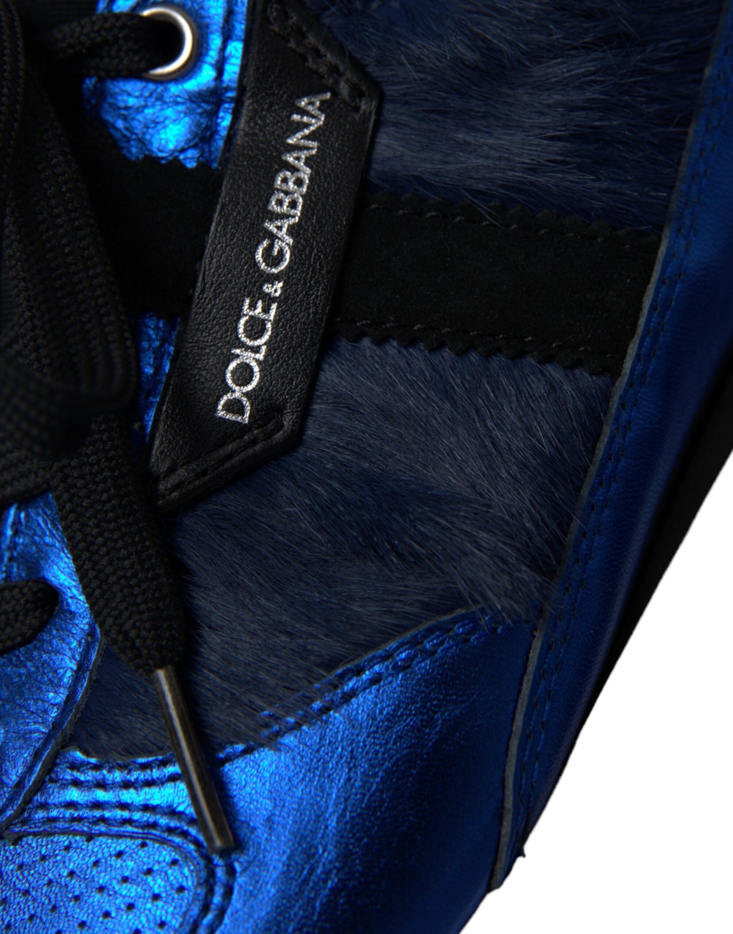 Zapatillas deportivas de piel de becerro azul y negra