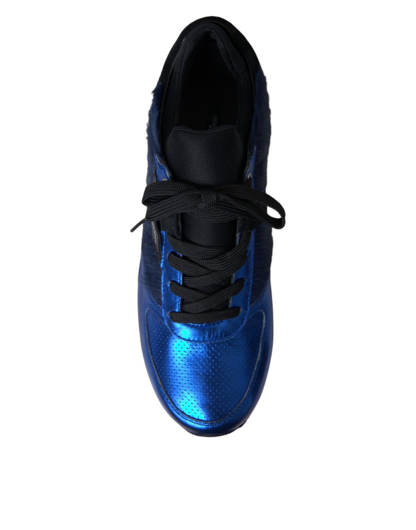 Zapatillas deportivas de piel de becerro azul y negra