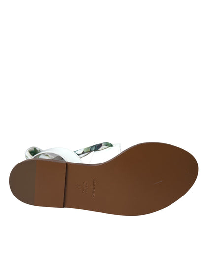 Sandalias cruzadas hasta el tobillo con estampado floral multicolor