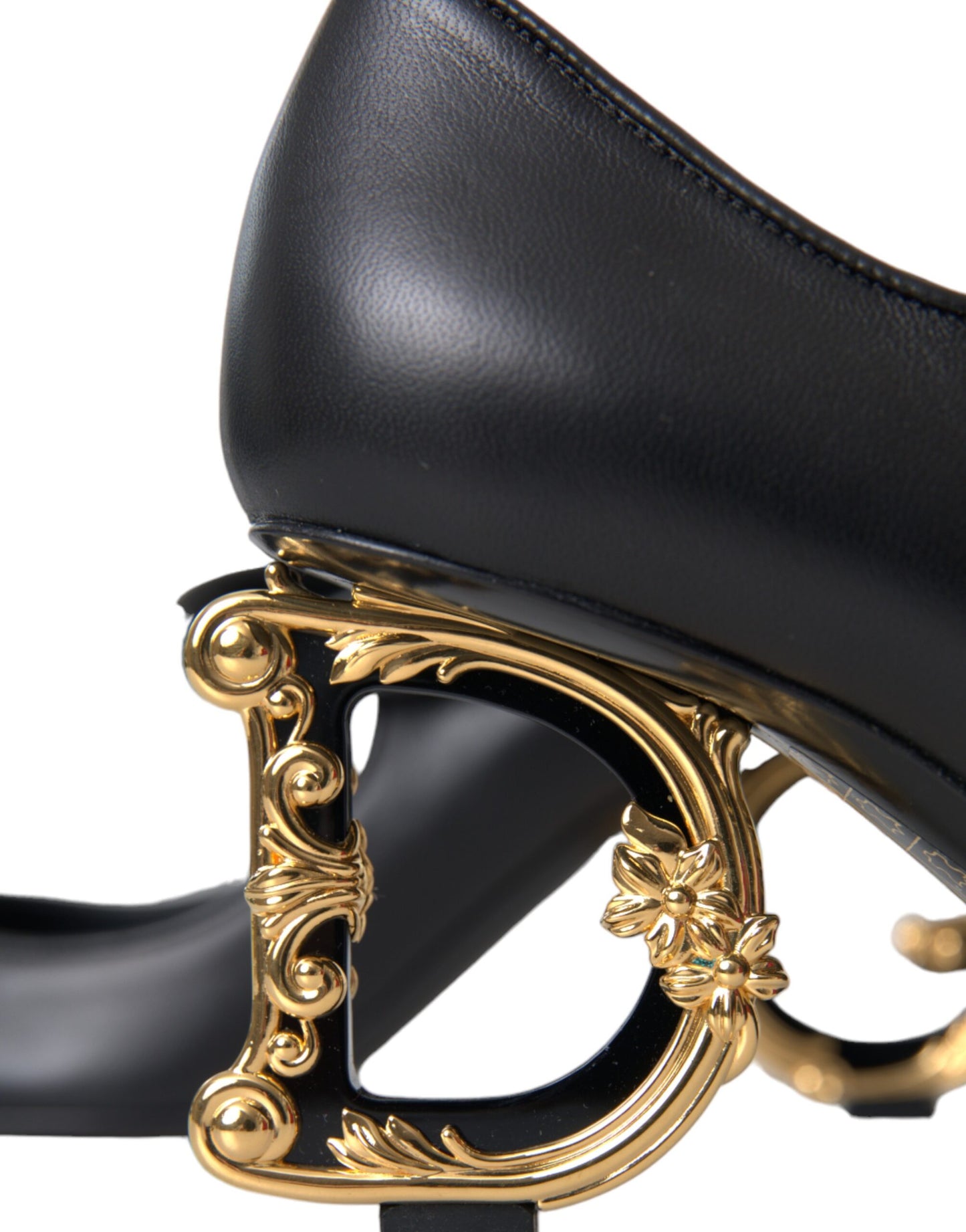 Zapatos Mary Jane de tacón con logo en cuero negro