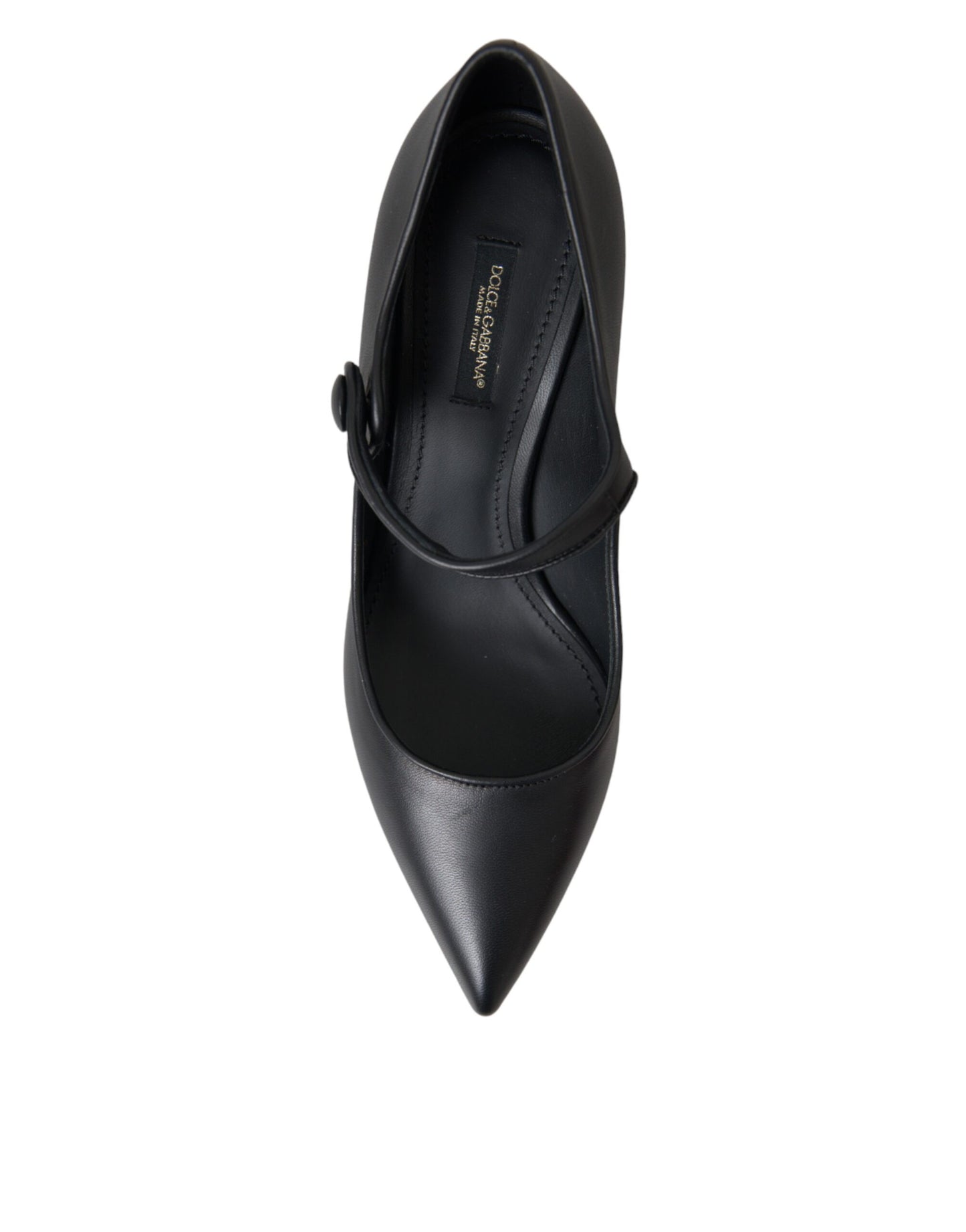 Zapatos Mary Jane de tacón con logo en cuero negro