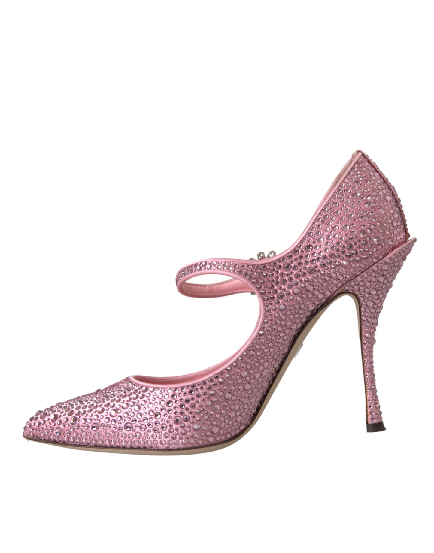 Zapatos de tacón con cristales y strass rosa