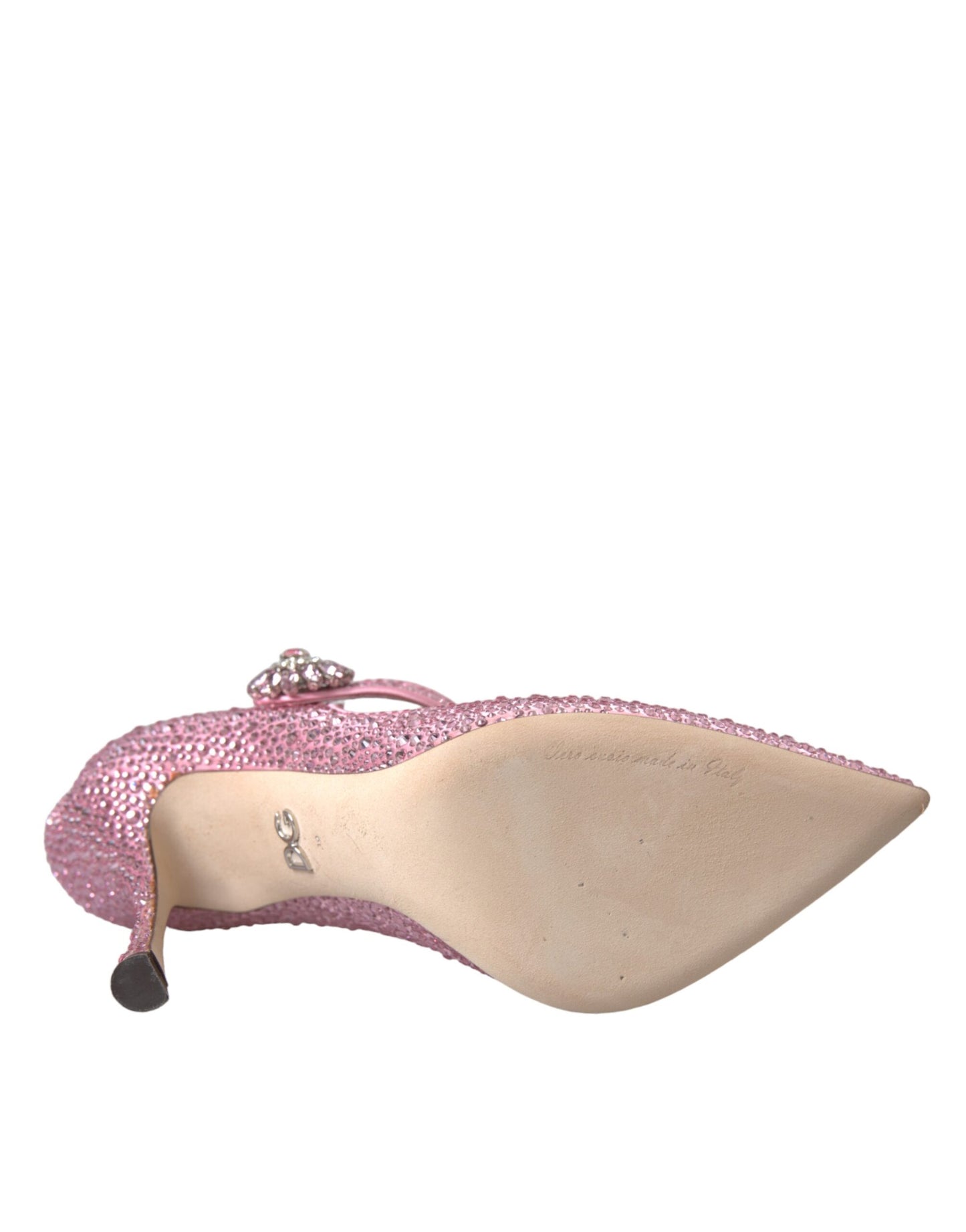 Zapatos de tacón con cristales y strass rosa