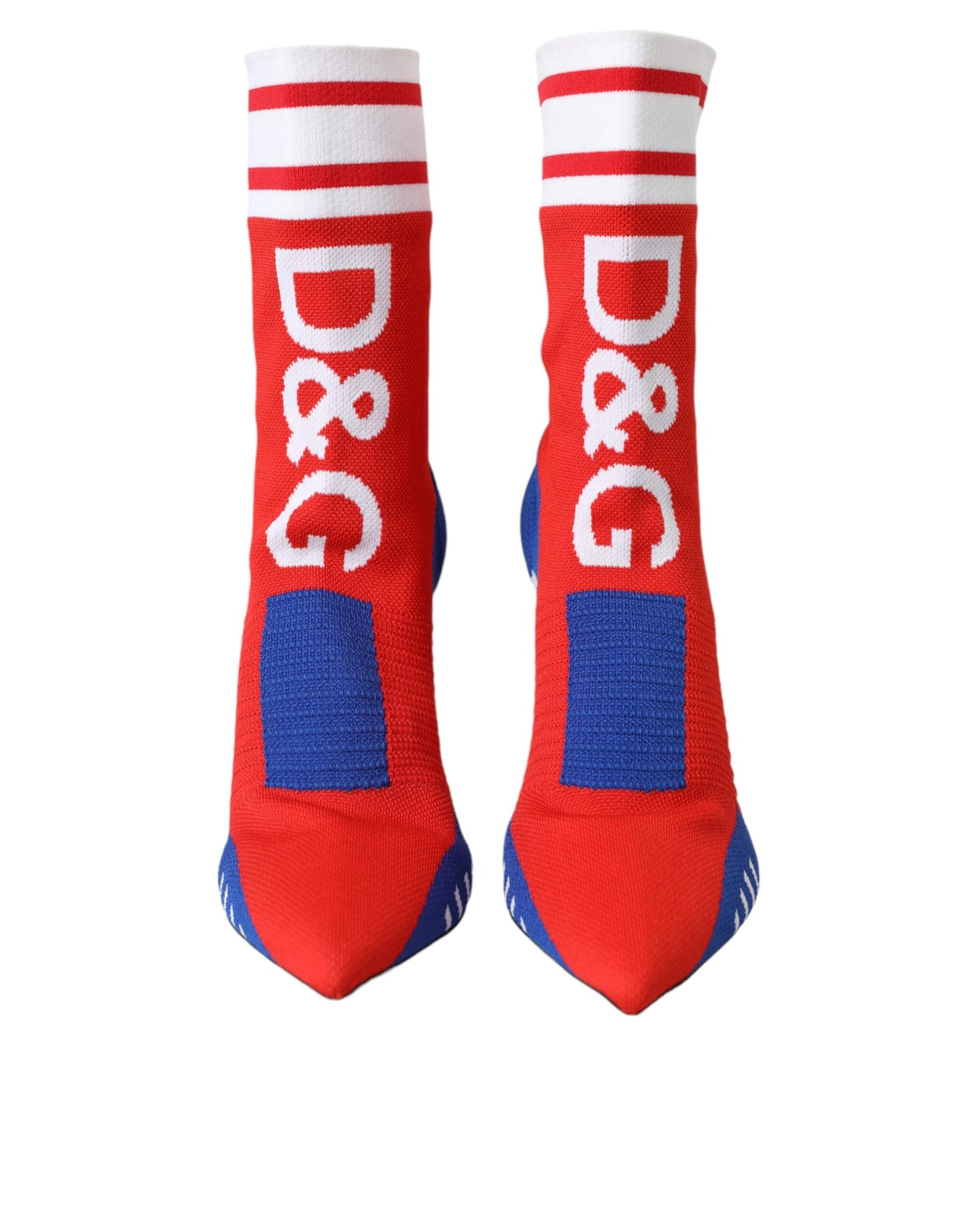 Botines elásticos estilo calcetín con logotipo en rojo y azul
