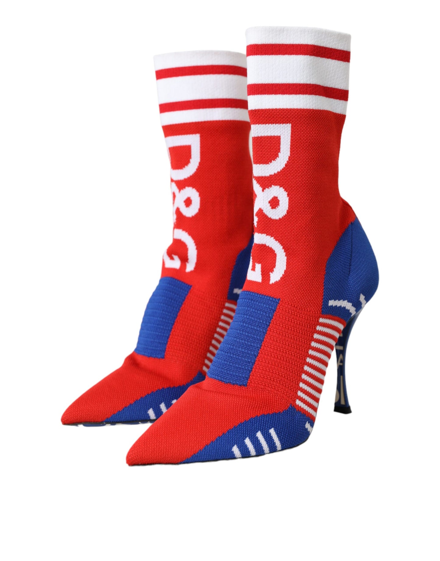 Botines elásticos estilo calcetín con logotipo en rojo y azul