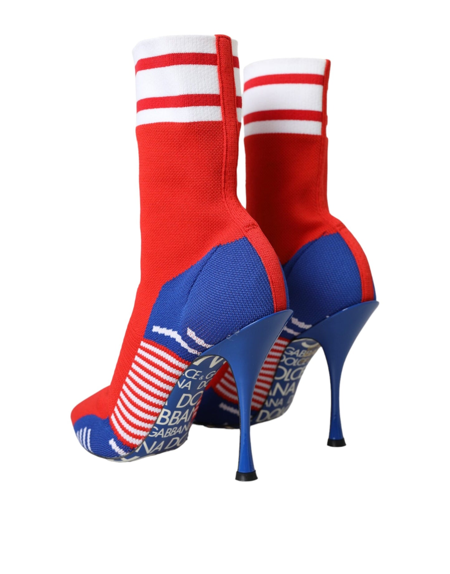 Botines elásticos estilo calcetín con logotipo en rojo y azul