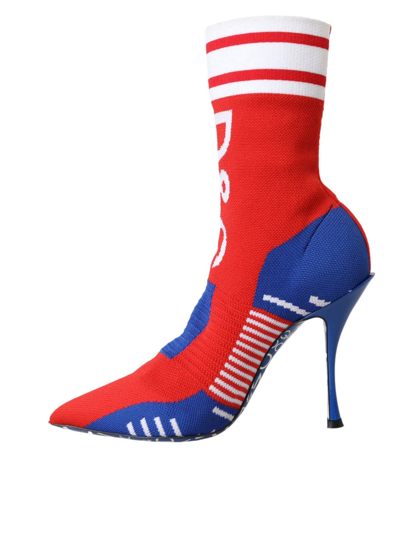 Botines elásticos estilo calcetín con logotipo en rojo y azul