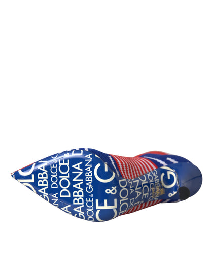 Botines elásticos estilo calcetín con logotipo en rojo y azul