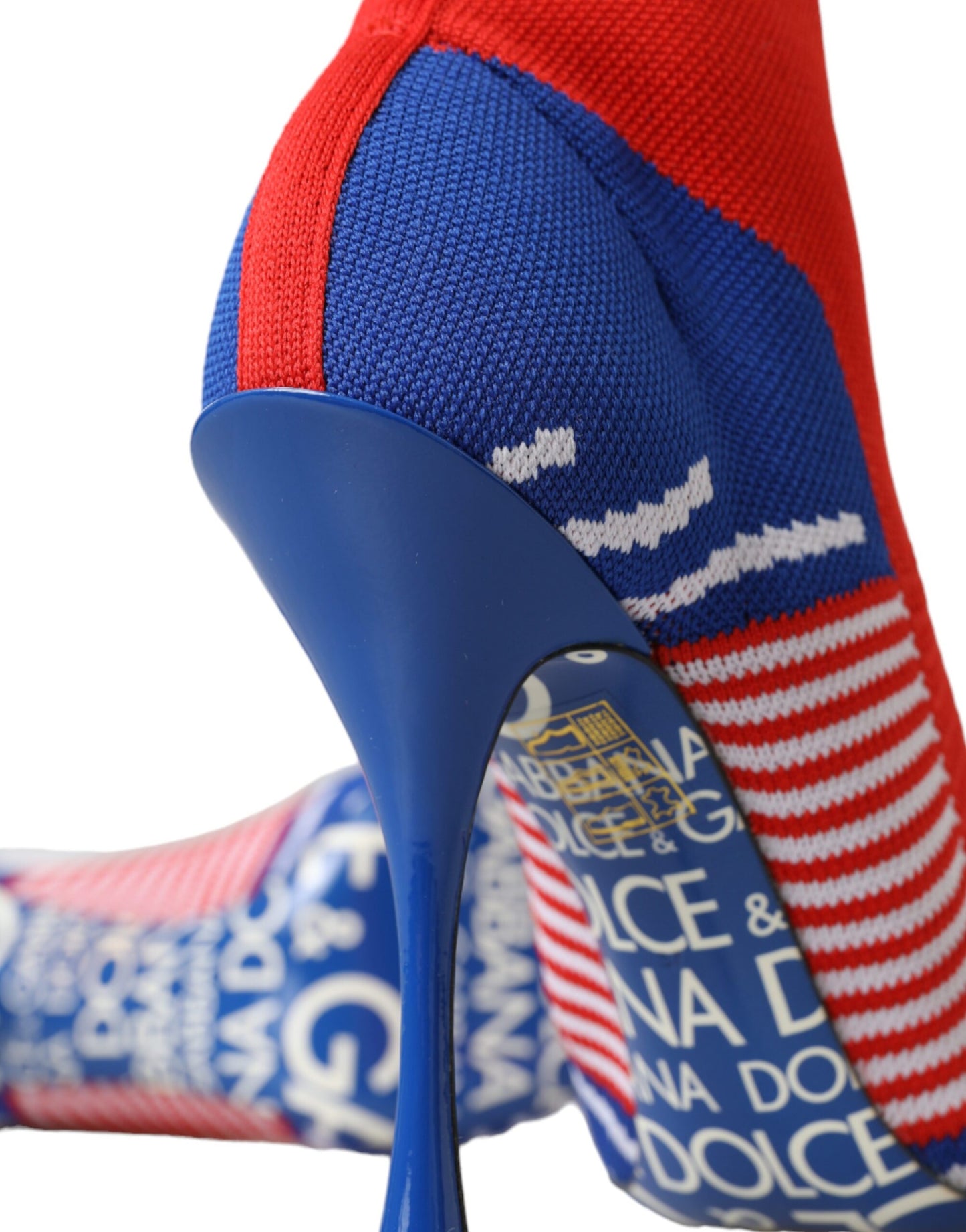 Botines elásticos estilo calcetín con logotipo en rojo y azul