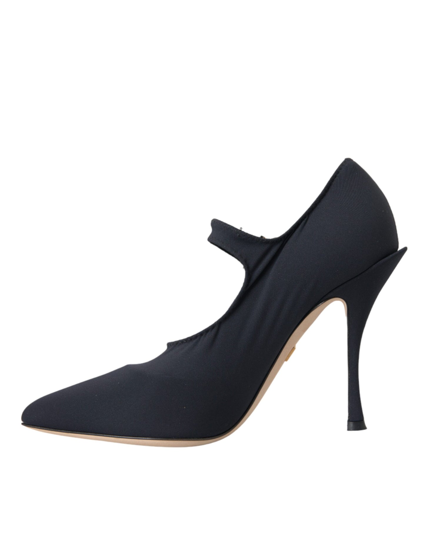 Zapatos de tacón Mary Jane negros con cristales en jersey