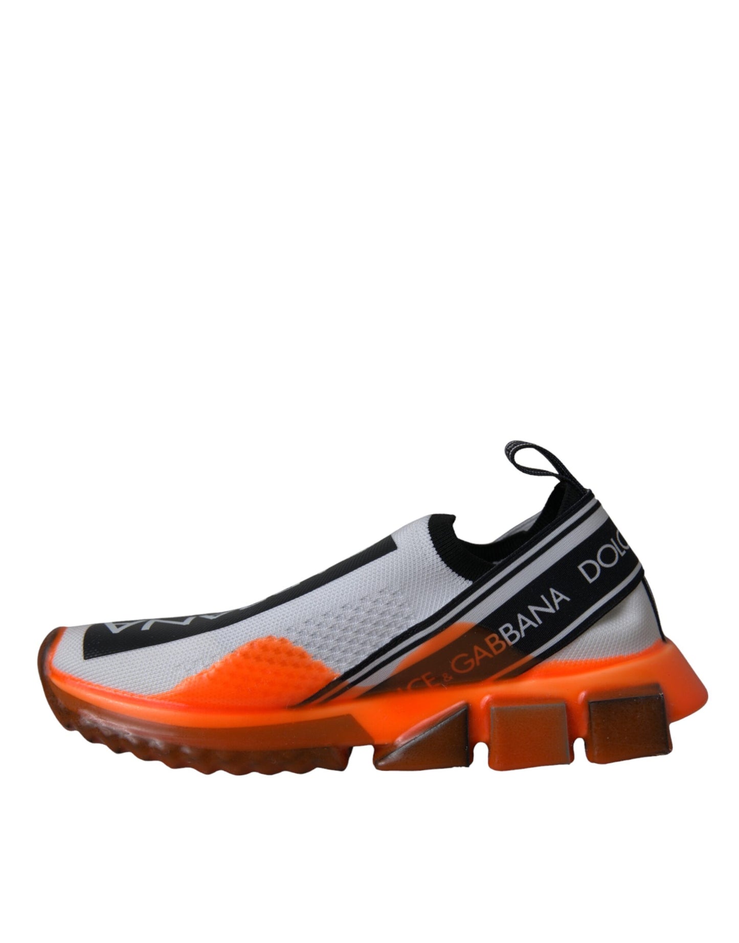 Zapatillas Sorrento sin cordones negras, blancas y naranjas