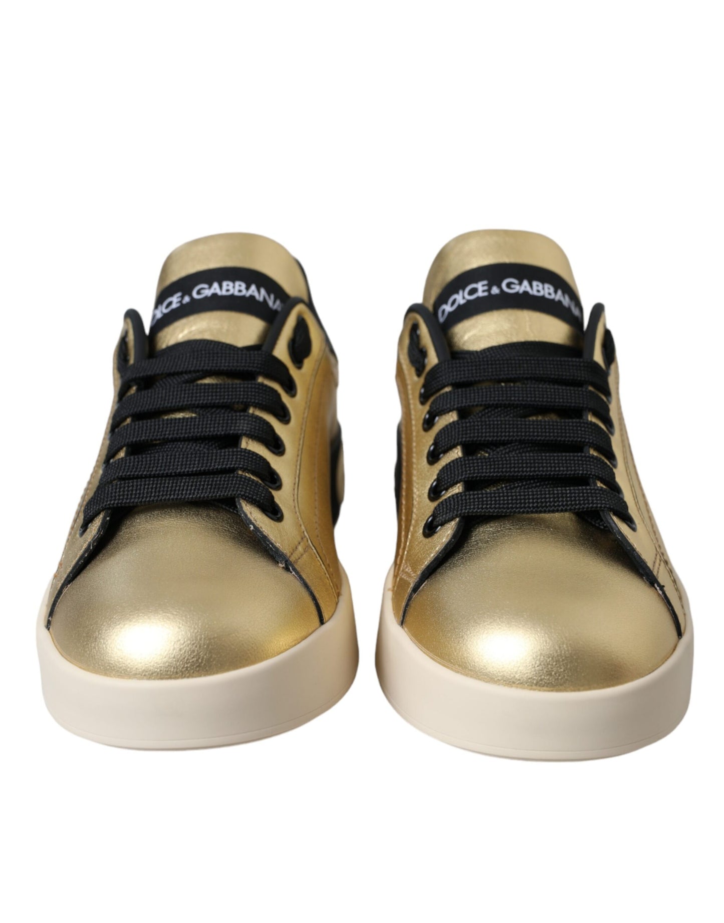 Zapatillas de piel de becerro Portofino doradas para mujer