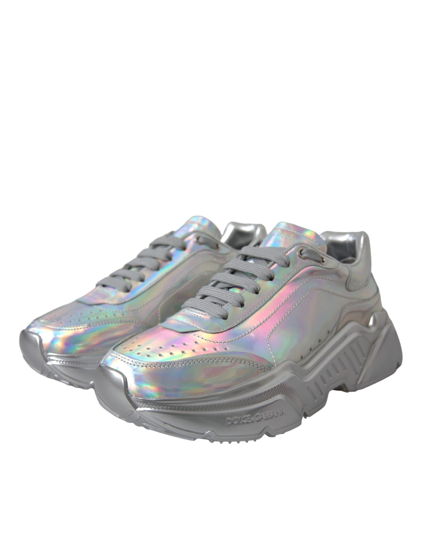 Zapatillas deportivas DAYMASTER de piel iridiscente plateada