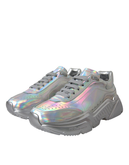 Zapatillas deportivas DAYMASTER de piel iridiscente plateada