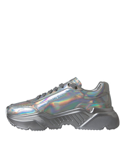 Zapatillas deportivas DAYMASTER de piel iridiscente plateada