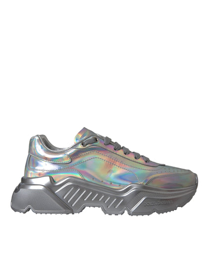 Zapatillas deportivas DAYMASTER de piel iridiscente plateada