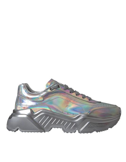 Zapatillas deportivas DAYMASTER de piel iridiscente plateada