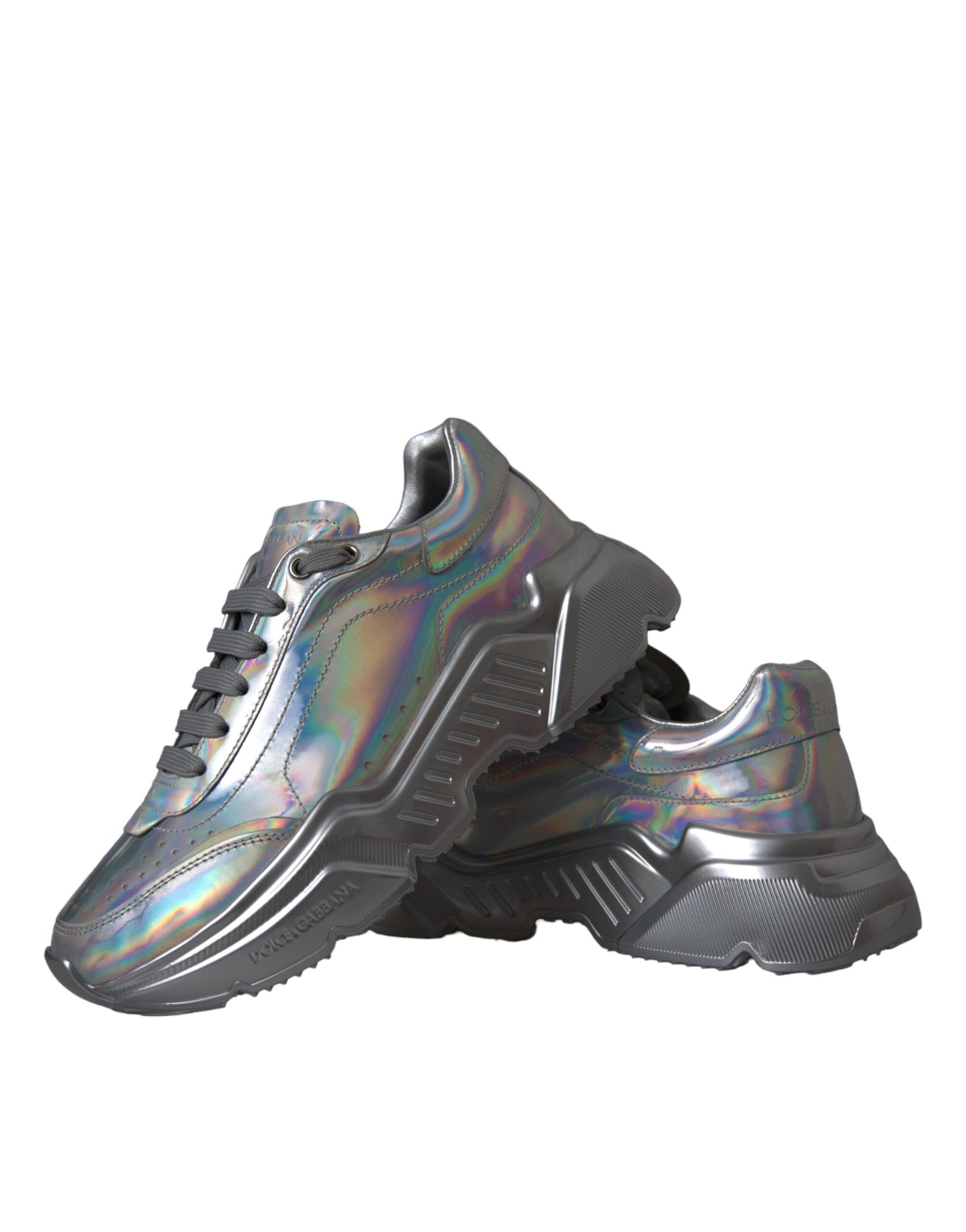 Zapatillas deportivas DAYMASTER de piel iridiscente plateada