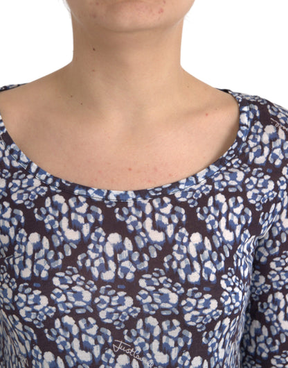 Blusa interior de manga larga con encaje floral azul
