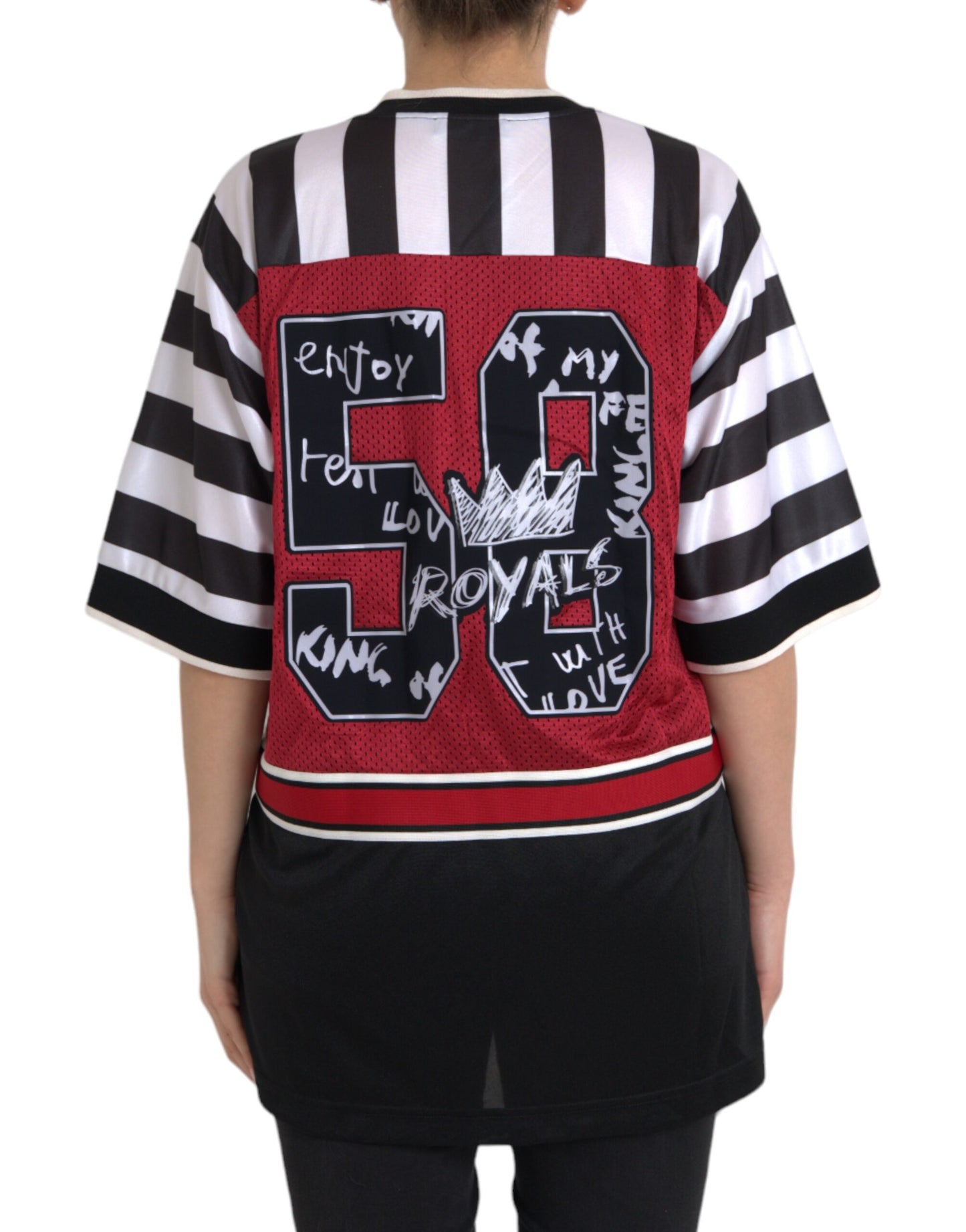 Camiseta extragrande multicolor con panda de la realeza