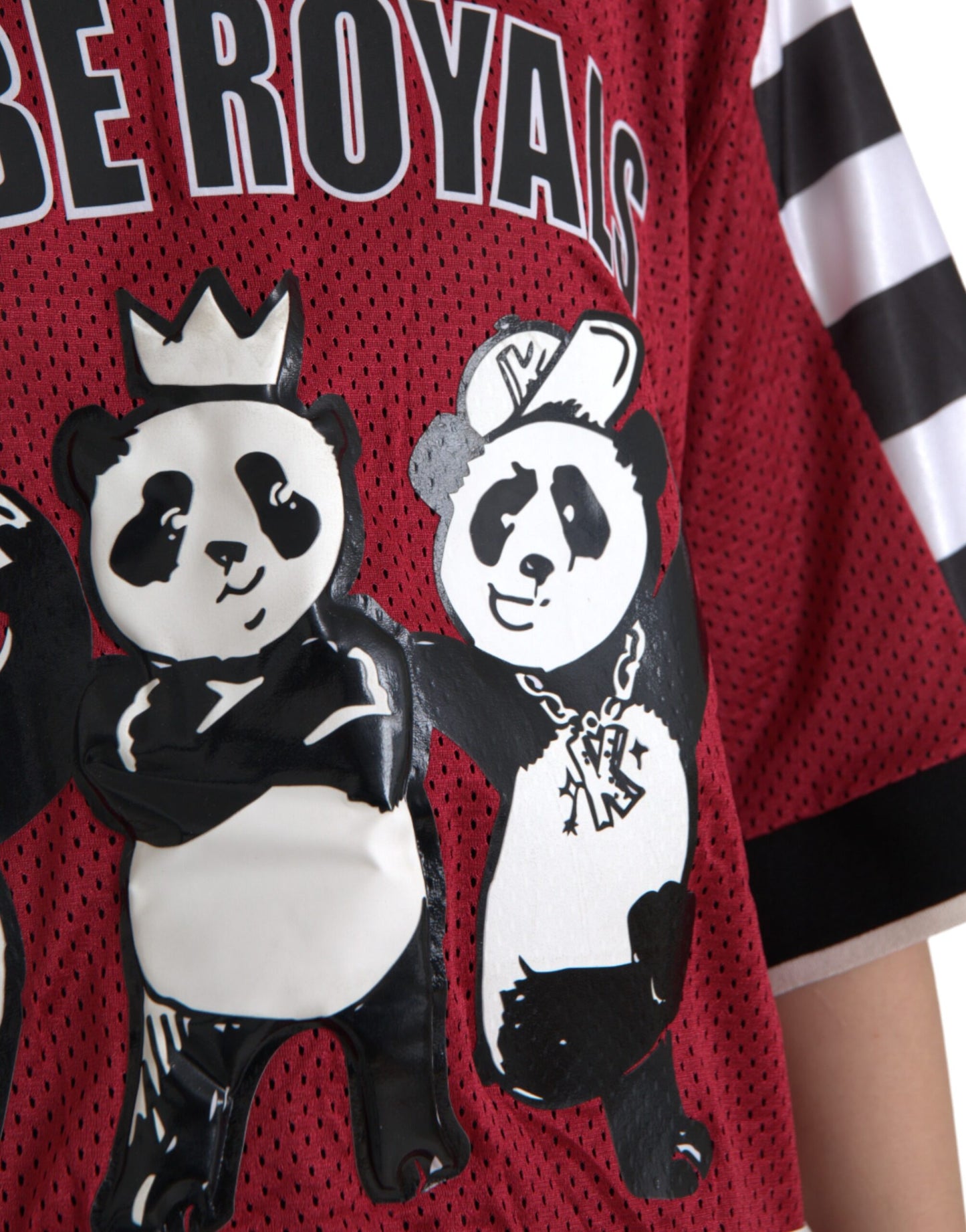 Camiseta extragrande multicolor con panda de la realeza
