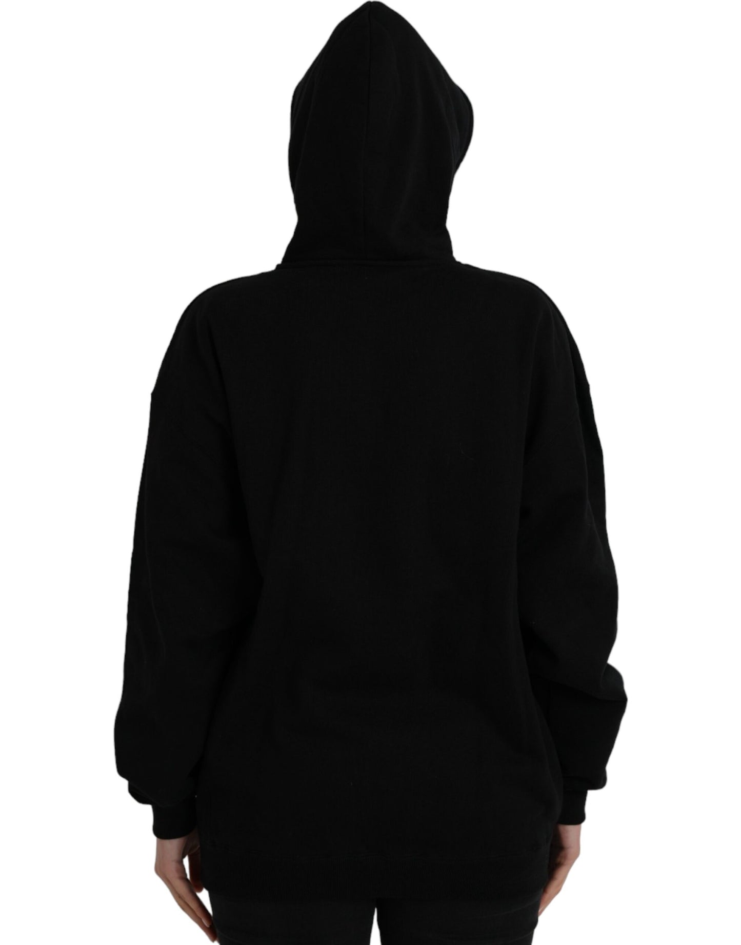 Sudadera con capucha y logotipo de algodón negro