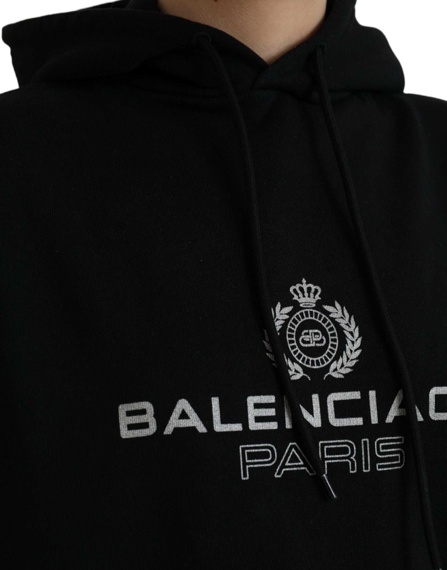 Sudadera con capucha y logotipo de algodón negro