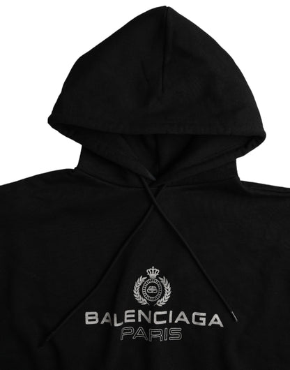 Sudadera con capucha y logotipo de algodón negro
