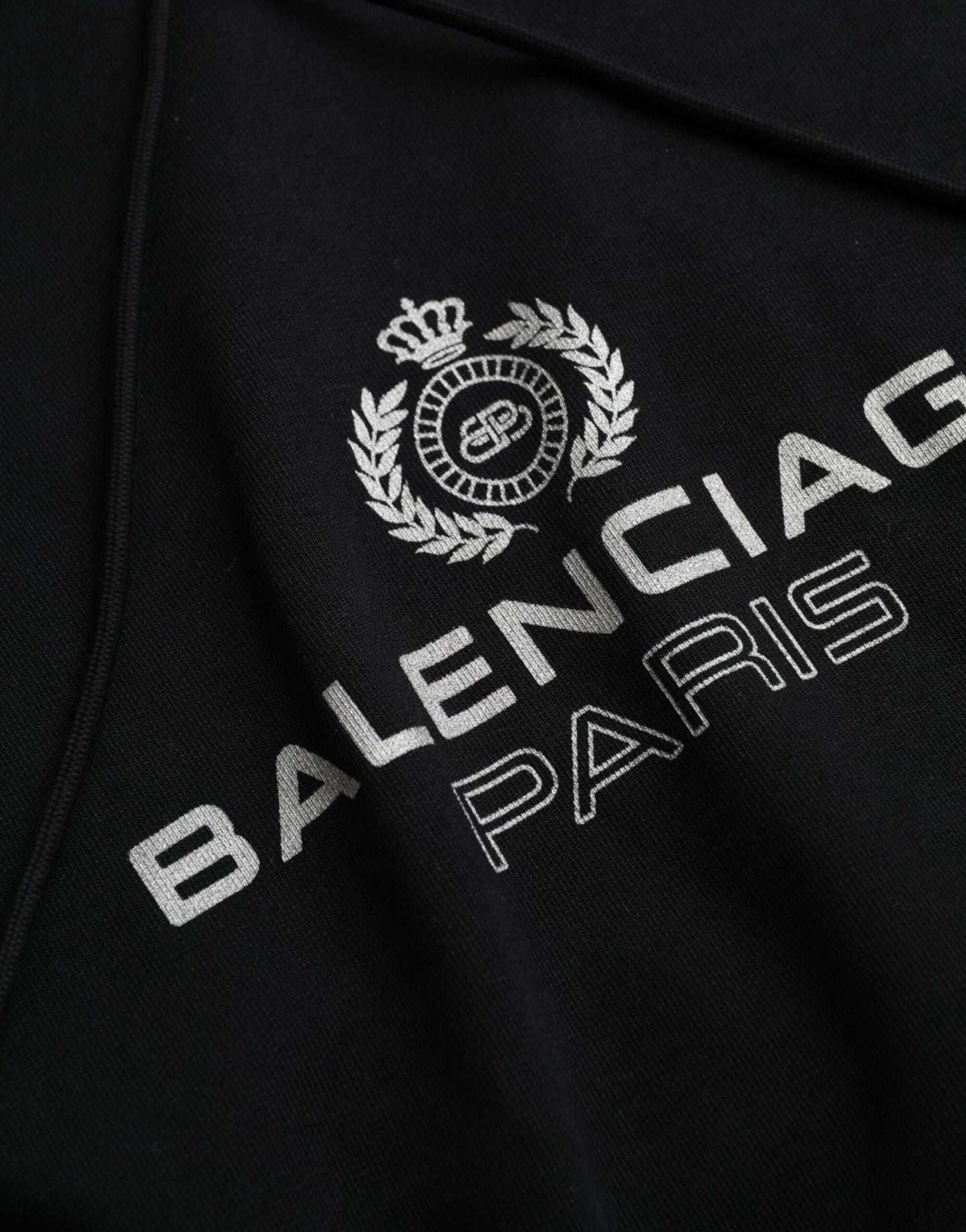 Sudadera con capucha y logotipo de algodón negro