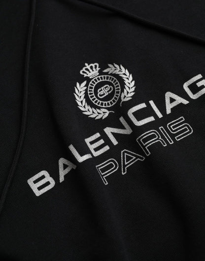 Sudadera con capucha y logotipo de algodón negro