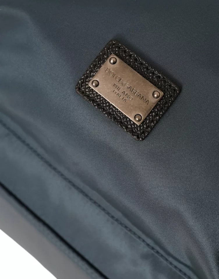 Mochila de nailon azul con parche #DGFamily para hombre