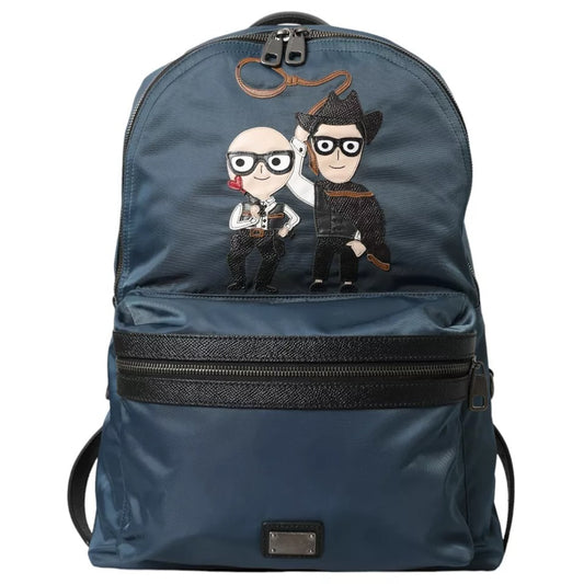 Mochila de nailon azul con parche #DGFamily para hombre