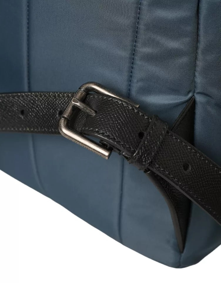 Mochila de nailon azul con parche #DGFamily para hombre