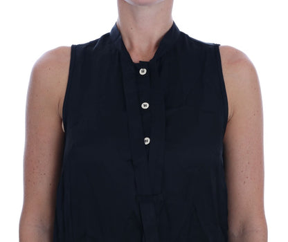 Blusa negra elegante sin mangas