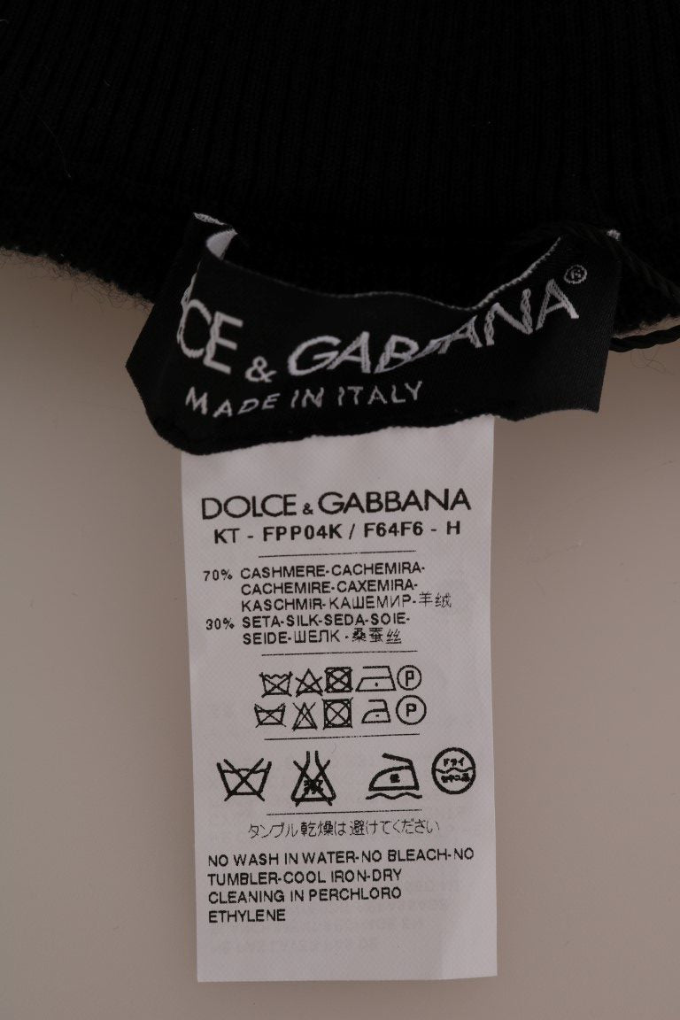 Elegantes pantalones elásticos de seda y cachemira negra