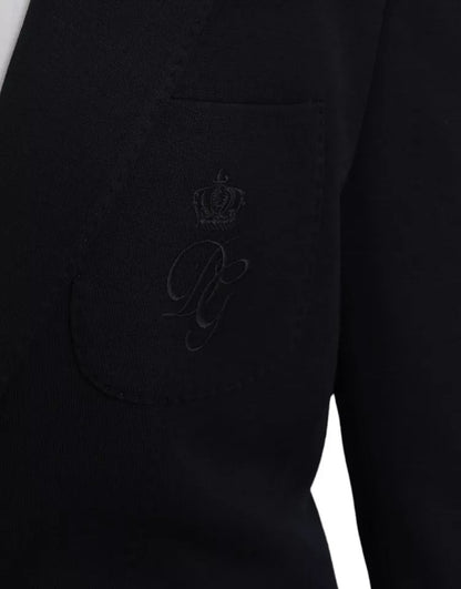 Blazer de lana azul con muesca y botonadura sencilla