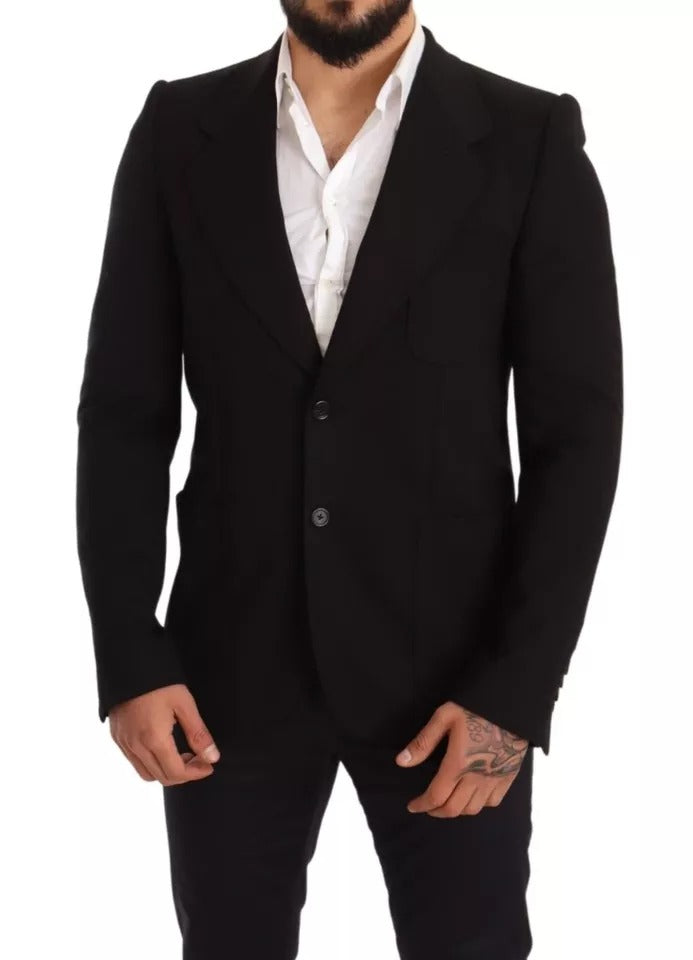 Chaqueta Blazer de corte entallado de lana negra